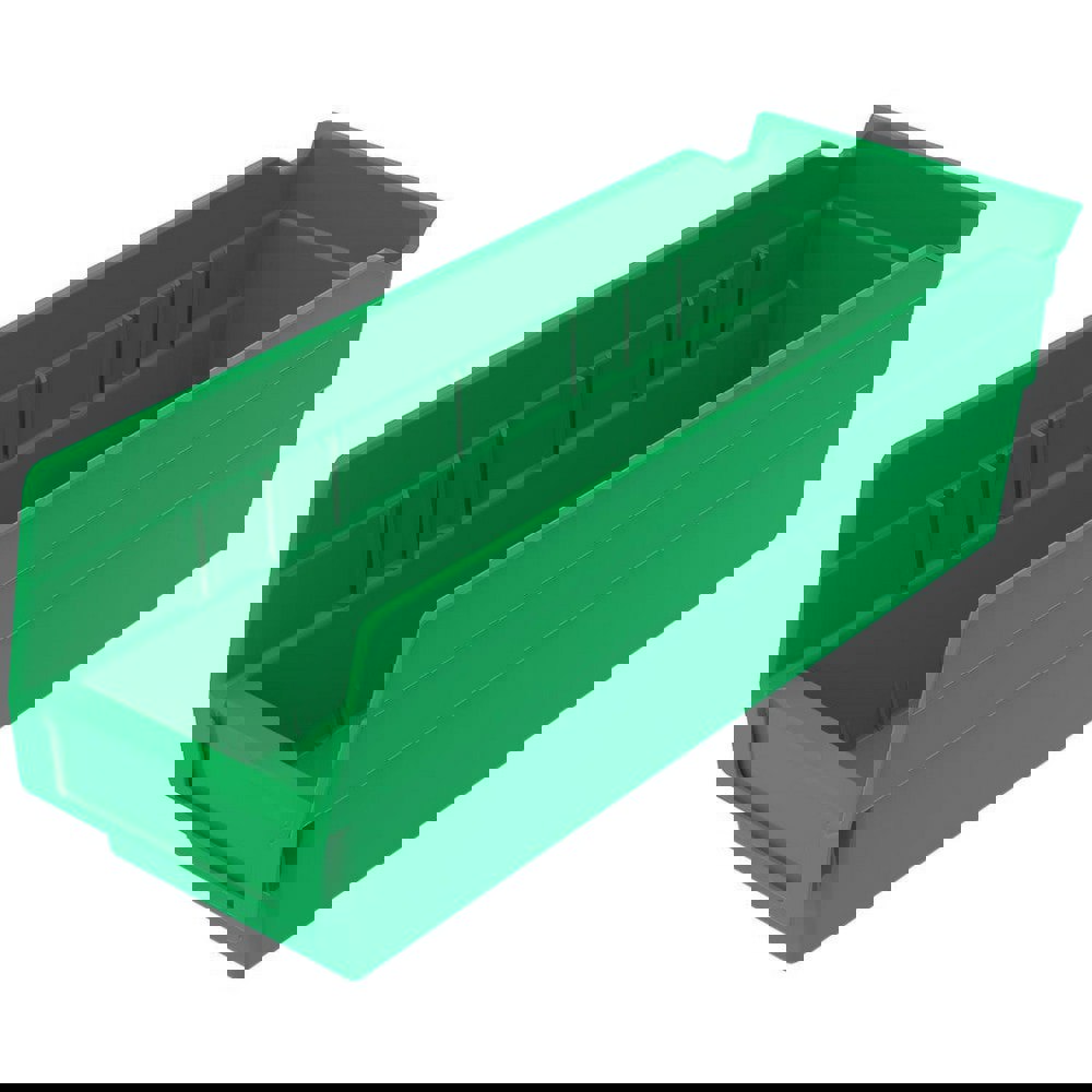 Plastic Hopper Shelf Bin: Green